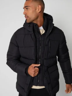 Threadbare Noir - Doudoune double couche imperméable à la douche