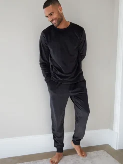 Discount Threadbare Noir - Ensemble de vêtements de détente en velours Soft Touch de