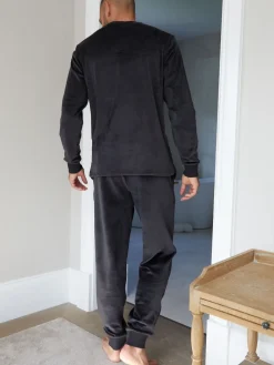 Discount Threadbare Noir - Ensemble de vêtements de détente en velours Soft Touch de