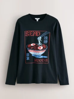 Clearance Next Noir - Ensemble pyjama graphique en jersey à manches longues
