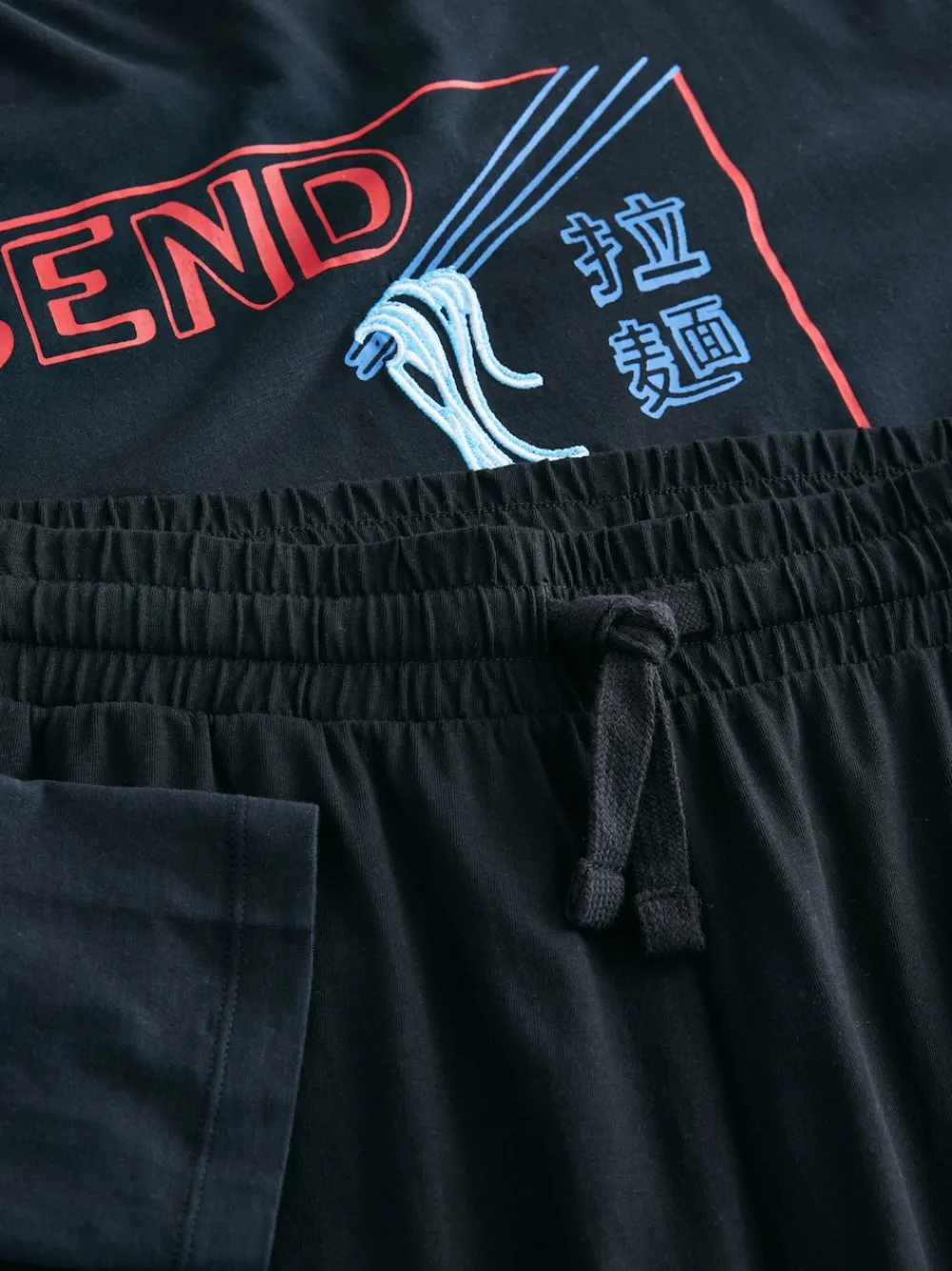 Clearance Next Noir - Ensemble pyjama graphique en jersey à manches longues