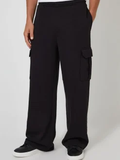 Threadbare Noir - Joggings cargo Jambe large