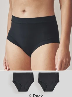 Clearance Next Noir - Lot de 2 culottes Ultimate Comfort Taille haute