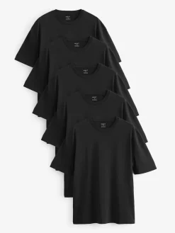 Online Next Noir - Lot de 5 t-shirts Essential en coton décontracté