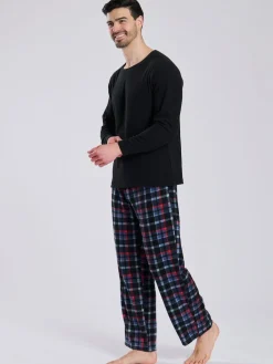 Best Loungeable Noir - Ensemble pyjama Carreaux en polaire