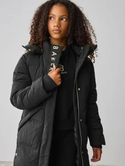 New Baker by Ted Baker Noir - Manteau matelassé long imperméable fille