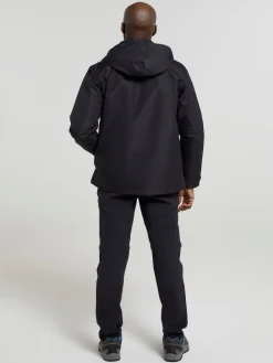 Best Mountain Warehouse - Mens Fell 3-In-1 Veste résistante à l'eau Noir
