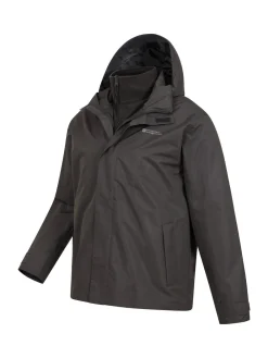 Best Mountain Warehouse - Mens Fell 3-In-1 Veste résistante à l'eau Noir