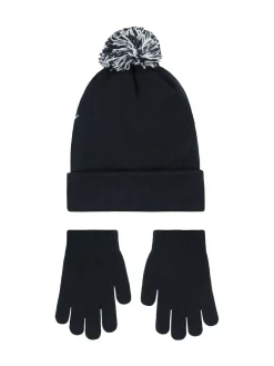 Sale Nike Noir - ensemble bonnet et gants à pompons Swoosh
