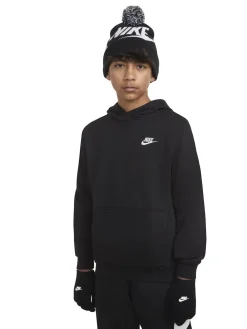 Sale Nike Noir - ensemble bonnet et gants à pompons Swoosh