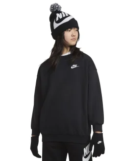 Sale Nike Noir - ensemble bonnet et gants à pompons Swoosh