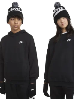 Sale Nike Noir - ensemble bonnet et gants à pompons Swoosh
