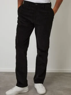 New Threadbare Noir - Pantalons coupe droite en velours côtelé extensible