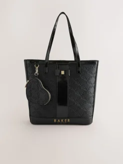 Baker by Ted Baker Noir - Sac cabas en PU en relief| Vêtements Pour L'École|Sacs