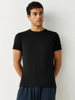 Next Noir - Slim Fit (Slim Fit) - T-shirts de superposition en coton 100 %, lot de 2|Homme Sous-Vêtements|Sous-Vêtements