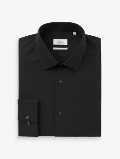 Best Next Noir - Slim Fit (Slim Fit) - Chemises intelligentes faciles d’entretien à poignets simples