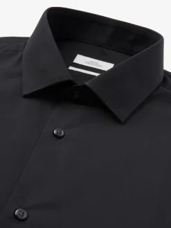 Best Next Noir - Slim Fit (Slim Fit) - Chemises intelligentes faciles d’entretien à poignets simples
