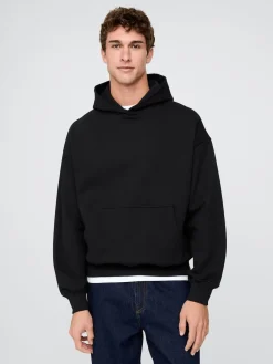 Hot Gap - Sweat-shirt à capuche poids lourd surdimensionné Noir