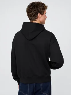Hot Gap - Sweat-shirt à capuche poids lourd surdimensionné Noir