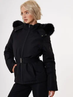 New Threadbare Noir - Veste de ski rembourré Ceinturé