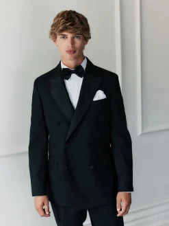Best Next Noir - Veste de smoking double boutonnage en laine 100Signature Nova Fides