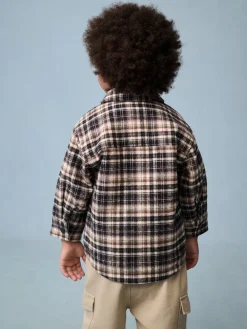 Best Next Noir et blanc - Veste-chemise à carreaux doublée de peau de mouton (3mois7ans)