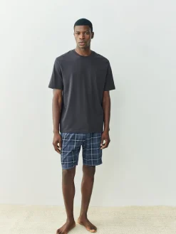 Next Noir/bleu marine - Ensemble de 2 pyjamas en jersey à carreaux et manches courtes|Homme Pyjamas|Vêtements Détente