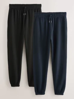 Next Noir/bleu marine - Ourlets resserrés - Brushback Heavyweight Open 2 Pack Joggings|Homme Vêtements Détente|Joggings
