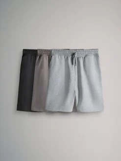 The Set Noir/Gris - Lot de 3 shorts de survêtement coupe décontractée|Homme Vêtements Détente|Shorts