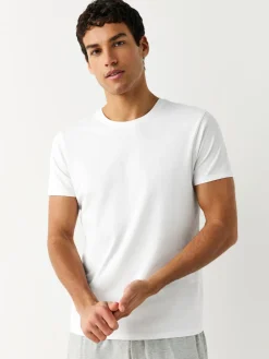 Best Next Noir/Gris Chiné/Blanc/Marine - Slim Fit (Slim Fit) - T-shirts de superposition en coton 100 %, lot de 5