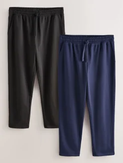Next Noir/Marine - Ouvert - Lot de 2 pantalons de jogging ouverts Loopback Soft Touch|Homme Vêtements Détente|Pyjamas