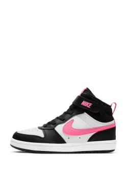 Clearance Nike - Junior Court Borough Mid Trainers Noir/Rose