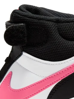 Clearance Nike - Junior Court Borough Mid Trainers Noir/Rose