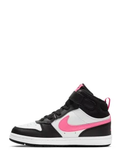 Clearance Nike - Junior Court Borough Mid Trainers Noir/Rose
