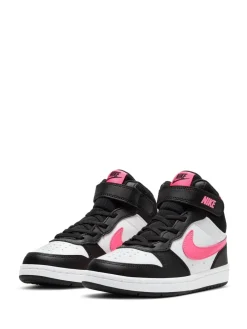 Clearance Nike - Junior Court Borough Mid Trainers Noir/Rose