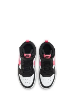 Clearance Nike - Junior Court Borough Mid Trainers Noir/Rose