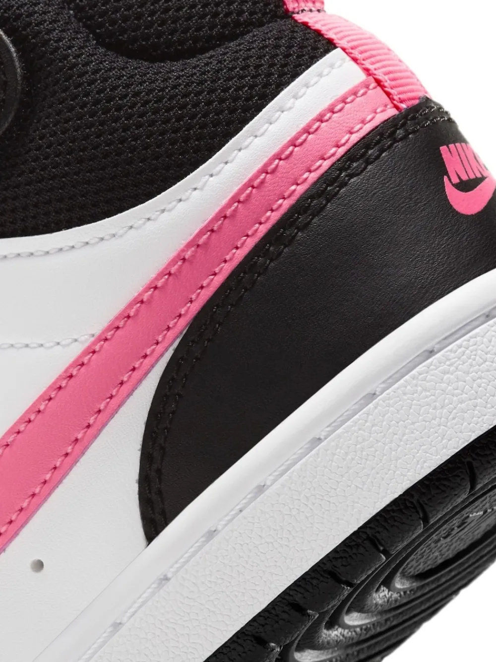 Clearance Nike - Junior Court Borough Mid Trainers Noir/Rose