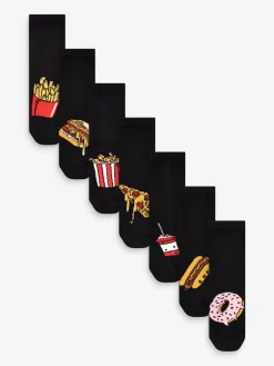 Best Next - Paquet de chaussettes en coton riche 7 Nourriture noire