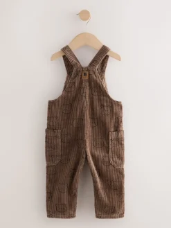 Clearance Next Ours Marron Imprimé - Salopette en velours côtelé (3mths-7yrs)