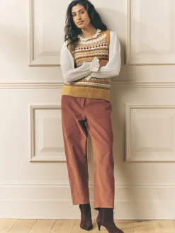 Hot Laura Ashley Pantalon léger décontracté en velours côtelé