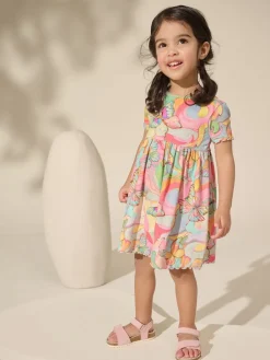 Hot Next - Robe en jersey côtelé (3mths-7yrs) Papillon arc-en-ciel