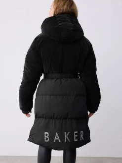 Best Baker by Ted Baker Parka longue imperméable à ceinture noire rembourrée