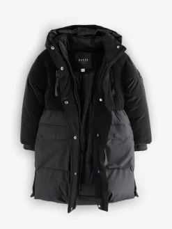 Best Baker by Ted Baker Parka longue imperméable à ceinture noire rembourrée