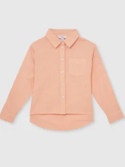 Discount Reiss pêche - Chemise à poignets roulés en lin Leora