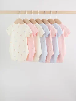 Best Next Personnage pastel multicolore - Lot de 7 bodies bébé à manches courtes