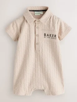 Baker by Ted Baker Pierre - ensemble barboteuse et chapeau texturé| Grenouillères Et Dors-Bien|Barboteuses Et Salopettes