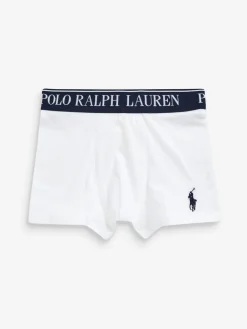 New Polo Ralph Lauren Garçons Waistband Blanc Boxer 3 Lot