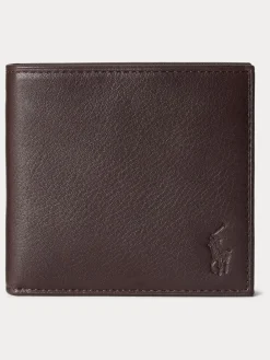 New Polo Ralph Lauren Portefeuilles Billfold en cuir galet