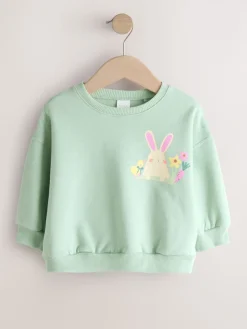 Best Next - Sweat à col ras du cou (3mths-7yrs) Pâques vert