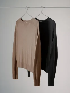 Online The Set Pull 2 Lot en maille fine à col rond